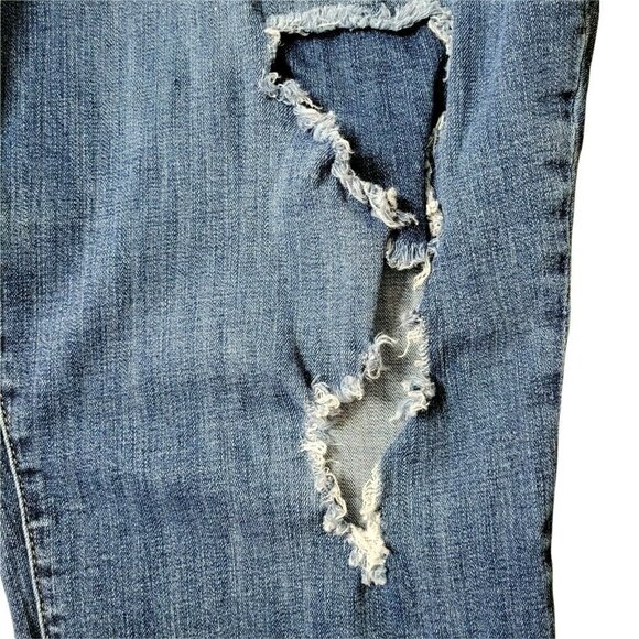 Lane Bryant Ankle Jeans Size 28 44X29 High Rise Distressed Ripped Medium Wash - Picture 3 of 9